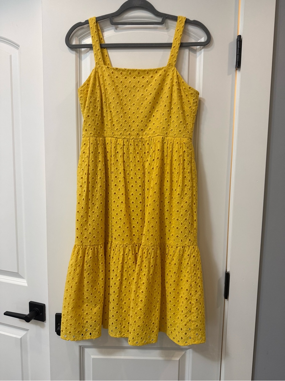 Vince Camuto Yellow Eyelet Tiered Sundress